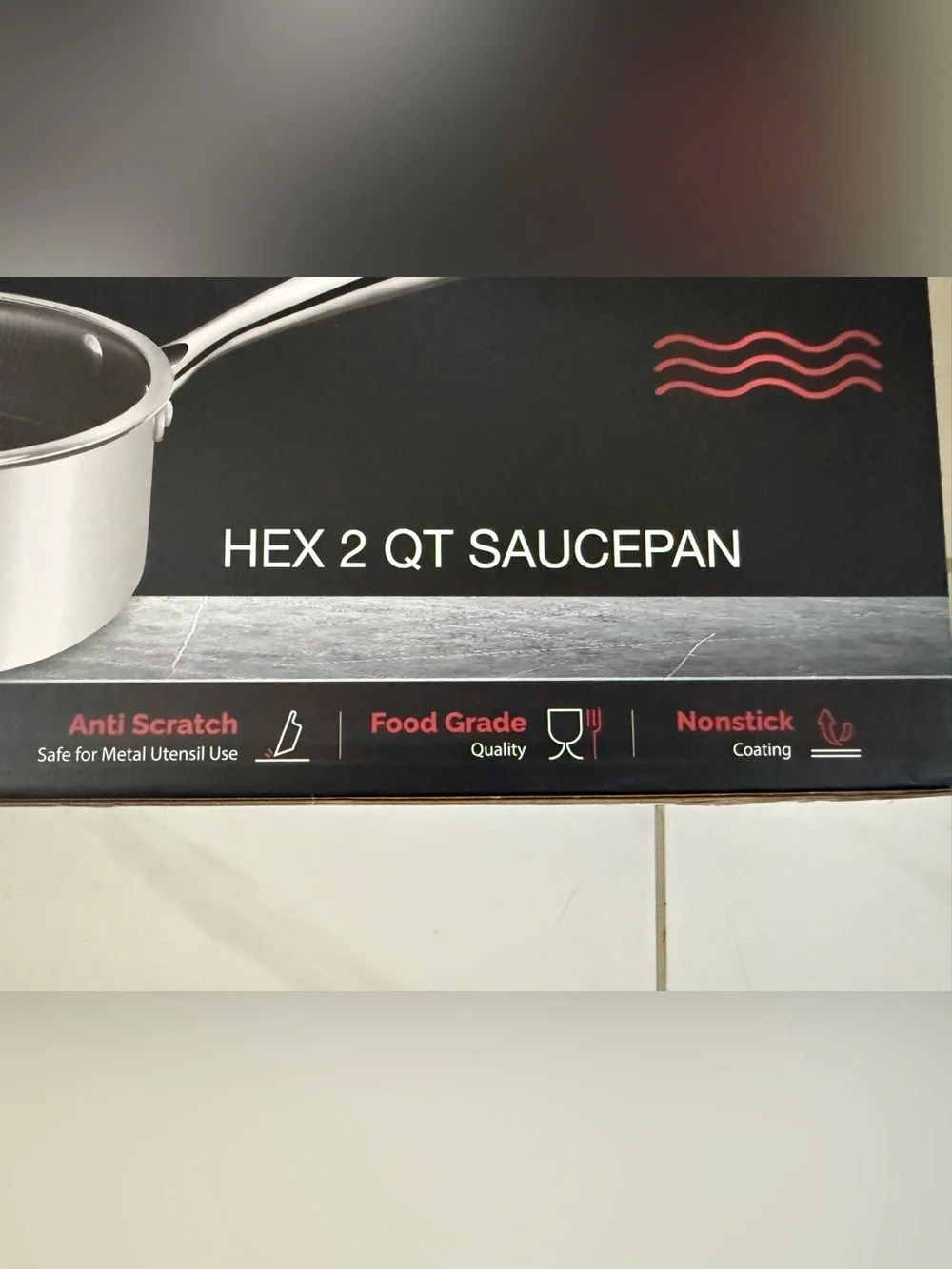 EDGE Kitchenware Hex 2 Qt Saucepan - Silver NWOT